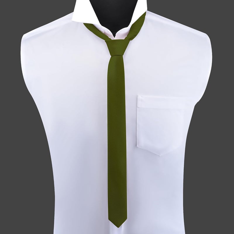 Branduce Men's Skinny Ties Solid Color Formal Neckties 1.58" (4CM) Slim Ties For Men - Image 2
